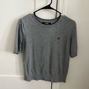 Chase Lands End Short Sleeved Grey Blouse